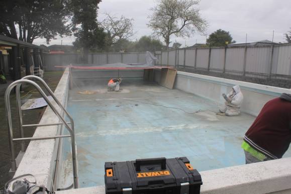 Plastering Pool Before
